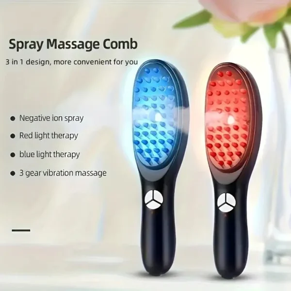 3 in 1 Spray Massage LED Hair Growth Brush